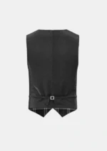 London Fog Black Tartan Waistcoat Back