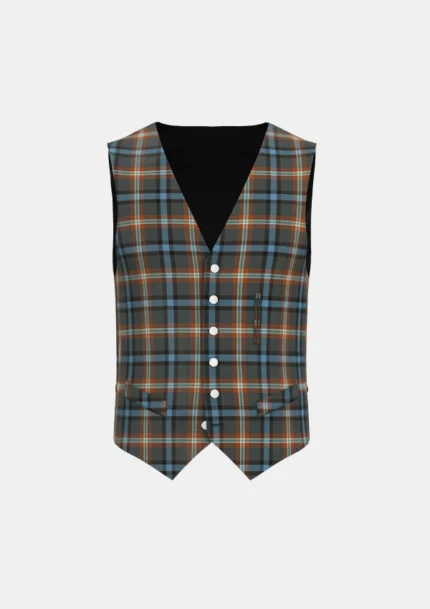 McHale Barry Tartan Waistcoat Front