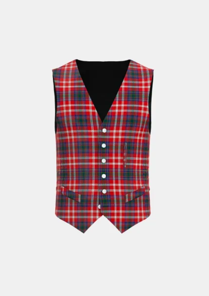 McKee Dot Tartan Waistcoat Front