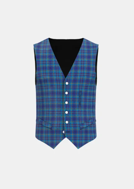 Mercer Charles Tartan Waistcoat Front