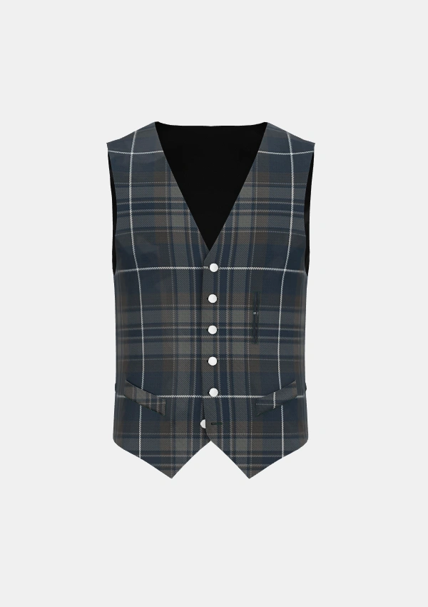 Midnight Pride Tartan Waistcoat Front Midnight Pride Tartan Waistcoat Front