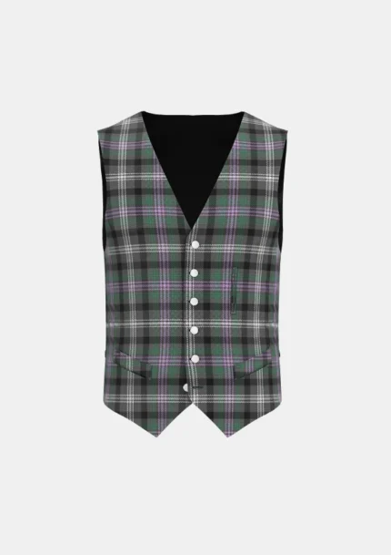 Midnight Thistle Tartan Waistcoat Front