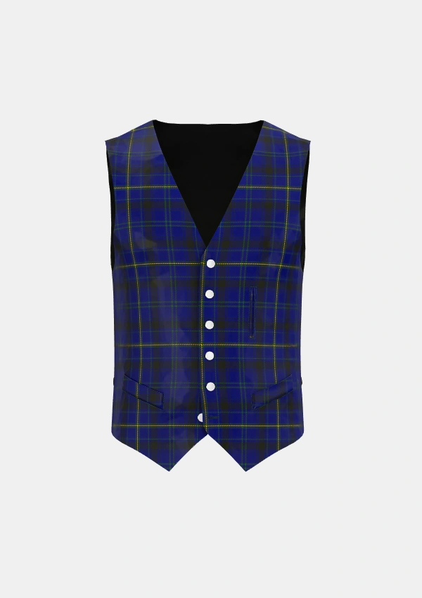 Moon Tartan Waistcoat Front Moon Tartan Waistcoat Front