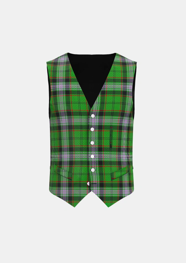 Moss Tartan Waistcoat Front Moss Tartan Waistcoat Front