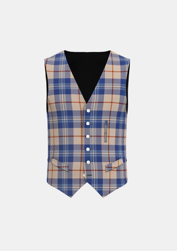 Mulberry Tartan Waistcoat Front Mulberry Tartan Waistcoat Front