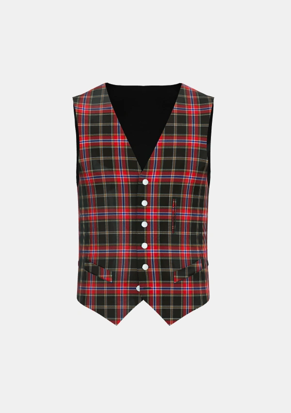 Norwegian Night Tartan Waistcoat Front Norwegian Night Tartan Waistcoat Front