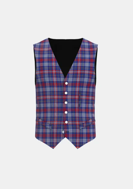 Parker Tartan Waistcoat Front