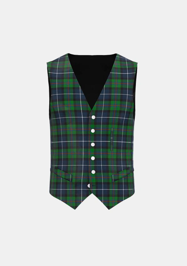 Peebles Beltane Centenary Tartan Waistcoat Front Peebles Beltane Centenary Tartan Waistcoat Front