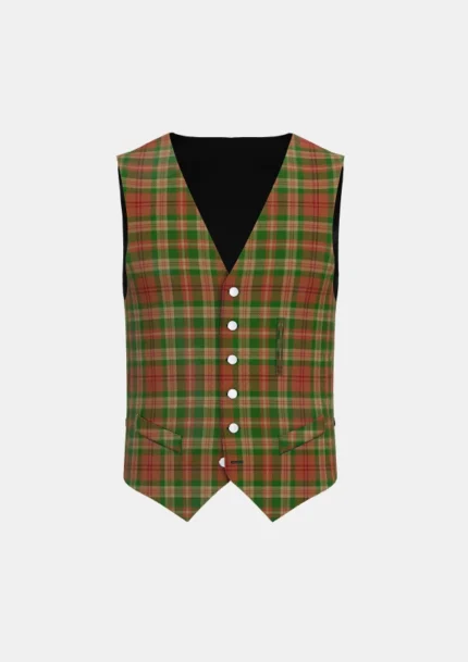 Pierce Tartan Waistcoat Front