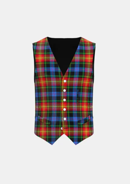 Pride of LGBT Tartan Waistcoat Front