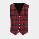 Pride of Wales Tartan Waistcoat Front