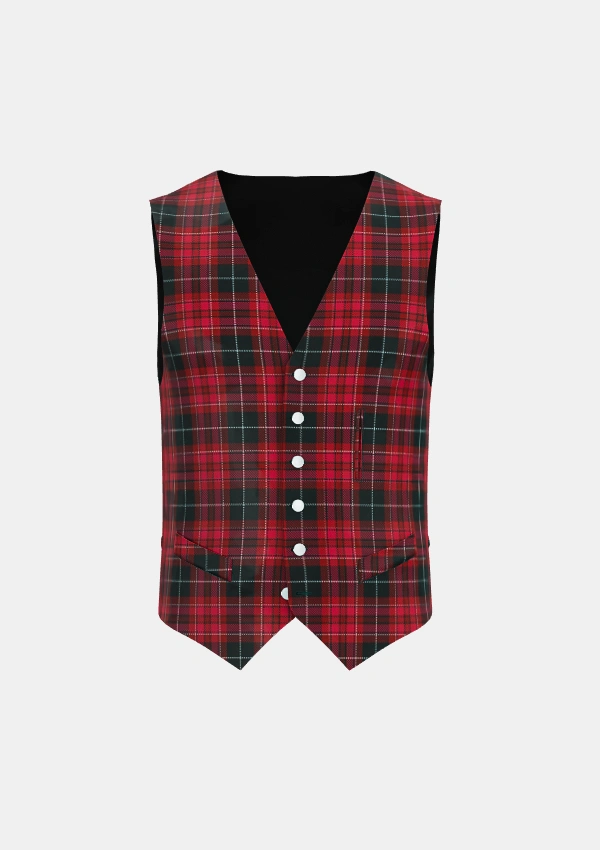 Pride of Wales Tartan Waistcoat Front Pride of Wales Tartan Waistcoat Front
