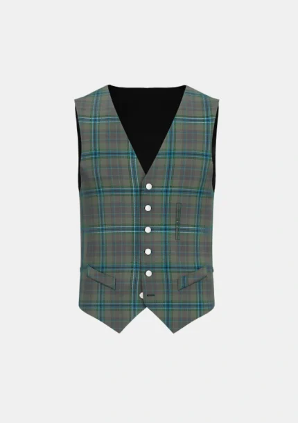 Quebec Plaid du Clan Tartan Waistcoat Front