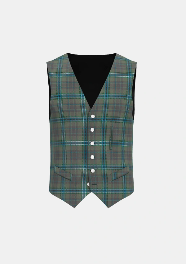 Quebec Plaid du Clan Tartan Waistcoat Front Quebec Plaid du Clan Tartan Waistcoat Front
