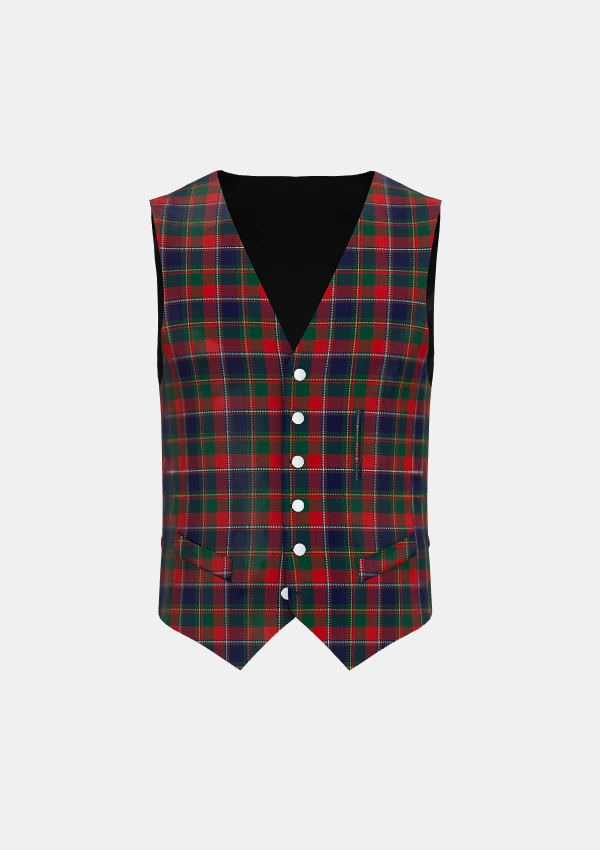 Quebec Plaid du Clan Tartan Waistcoat Front Quebec Plaid du Clan Tartan Waistcoat Front