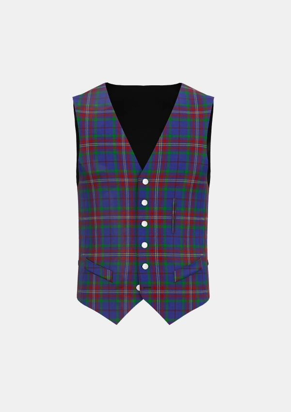 Rabbie Burns Tartan Waistcoat Front Rabbie Burns Tartan Waistcoat Front