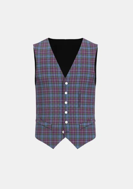 Riley Theme Tartan Waistcoat Front