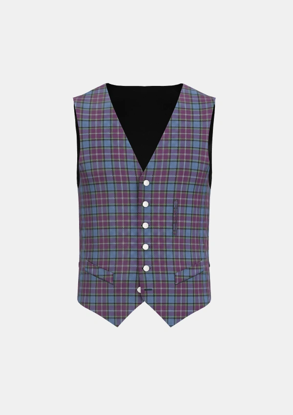 Riley Theme Tartan Waistcoat Front Riley Theme Tartan Waistcoat Front
