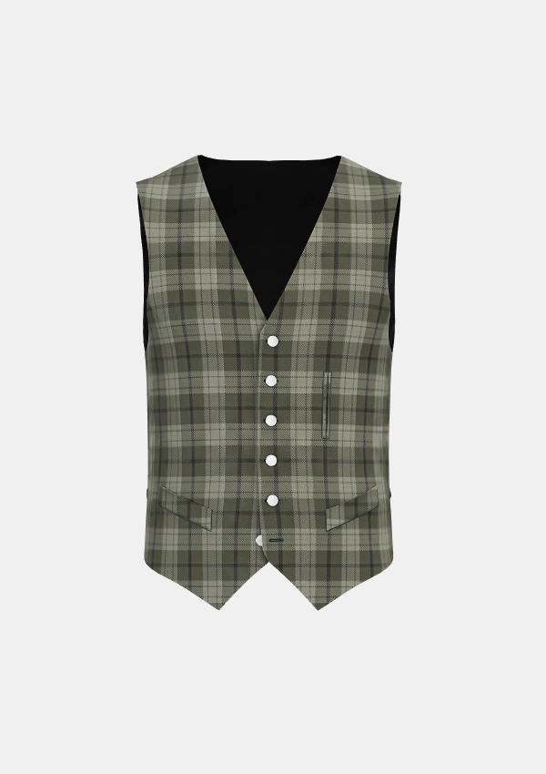 Saunders Tartan Waistcoat Front Saunders Tartan Waistcoat Front
