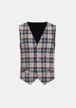 Shield Purple Tartan Waistcoat Front