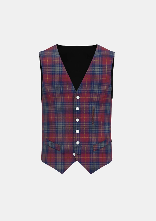 Shields J & Family Tartan Waistcoat Front Shields J & Family Tartan Waistcoat Front