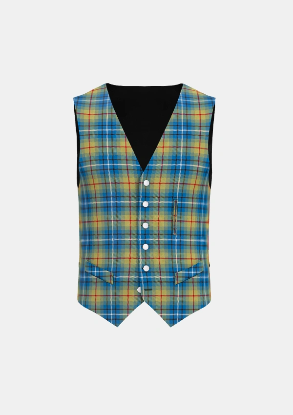 Sir Sean Connery Commemorative Tartan Waistcoat Front Sir Sean Connery Commemorative Tartan Waistcoat Front
