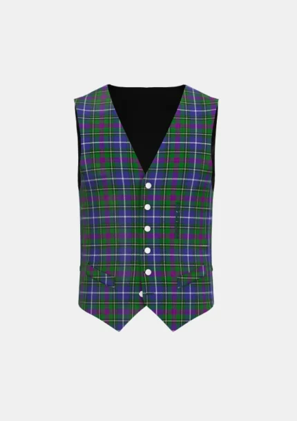 St Andrew Tartan Waistcoat Front