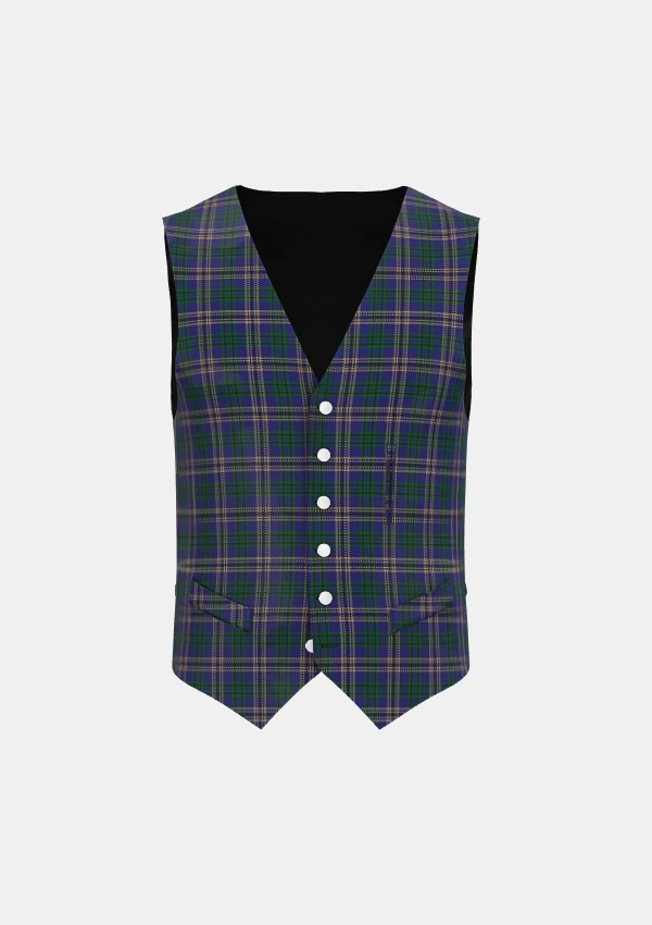 St Andrews University Tartan Waistcoat Front St Andrews University Tartan Waistcoat Front
