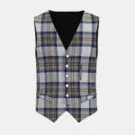 Stewart Dress Blue Tartan Waistcoat Front