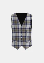 Stewart Dress Blue Tartan Waistcoat Front