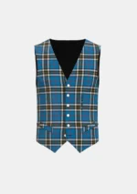 Thomson Dress Blue Tartan Waistcoat Front