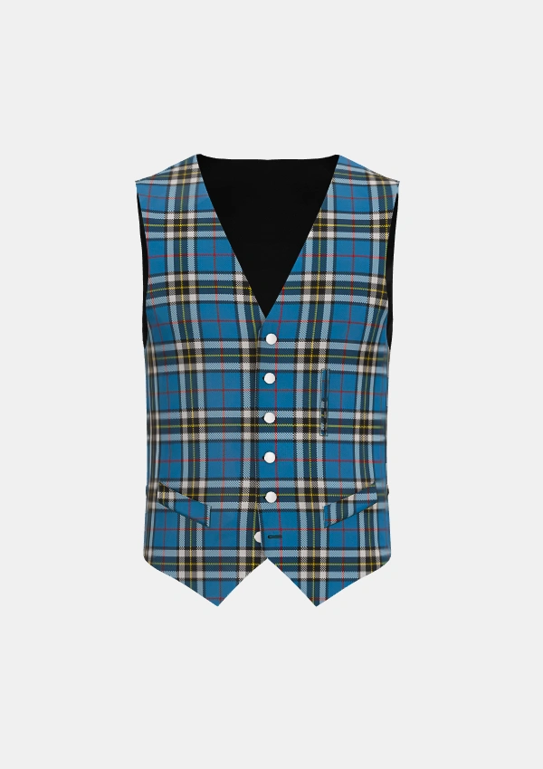Thomson Dress Blue Tartan Waistcoat Front Thomson Dress Blue Tartan Waistcoat Front