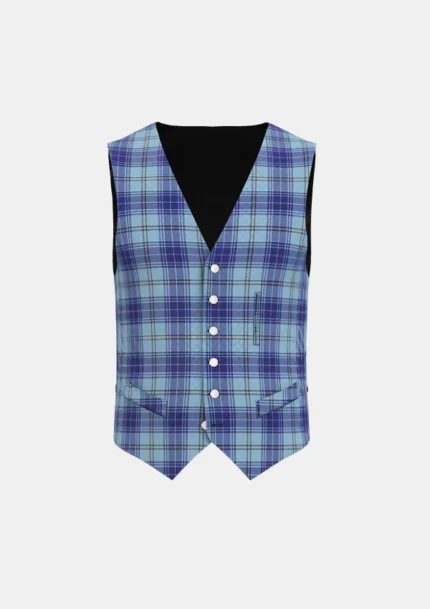 Traynor Tartan Waistcoat Front
