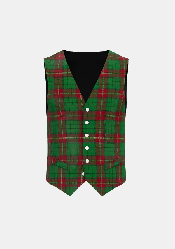 Ulster Red Tartan Waistcoat Front Ulster Red Tartan Waistcoat Front