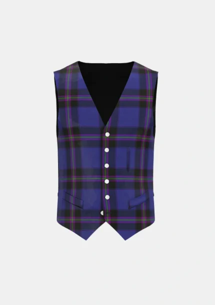 Ulster Scots Tartan Waistcoat Front