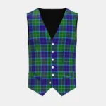 Wallace Blue Tartan Waistcoat Front