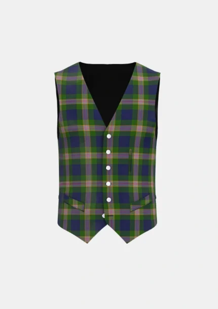 Wells Tartan Waistcoat Front