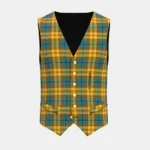 Wild Mustard Dreams Tartan Waistcoat Front