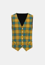 Wild Mustard Dreams Tartan Waistcoat Front