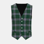 Yousaf Humza Tartan Waistcoat Front
