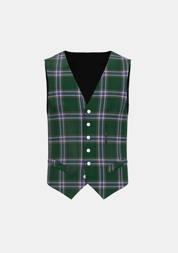 Yousaf Humza Tartan Waistcoat Front Yousaf Humza Tartan Waistcoat Front